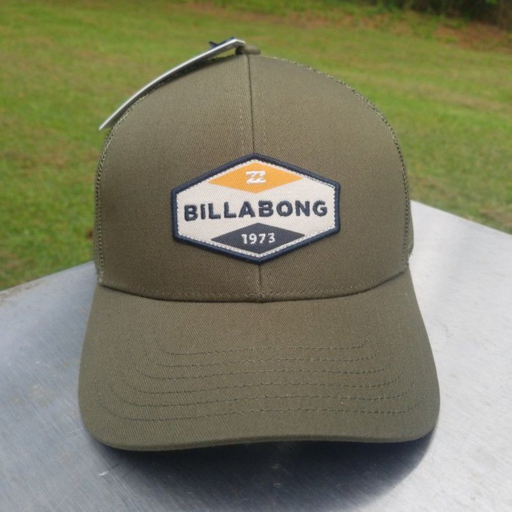 Billabong Surf Walled Logo Trucker Hat Olive NEW
